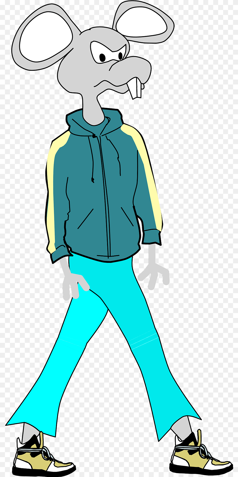 Mouse Walking Wearing Jogging Clothes Clipart, Clothing, Pants, Boy, Child Free Transparent Png