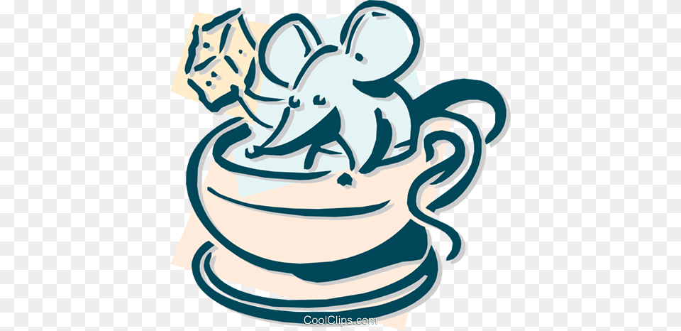 Mouse With A Coffee And Sugar Cube Royalty Vector Clip Art, Animal, Mammal, Wildlife, Ammunition Free Transparent Png