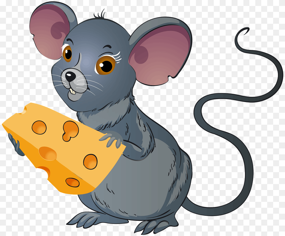 Mouse With Cheese Clipart, Animal, Mammal, Rodent, Fish Free Transparent Png
