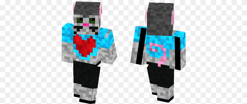 Mouse With Heart Minecraft Skin For Minecraft Skin Shading Back, Person, Robot Png Image