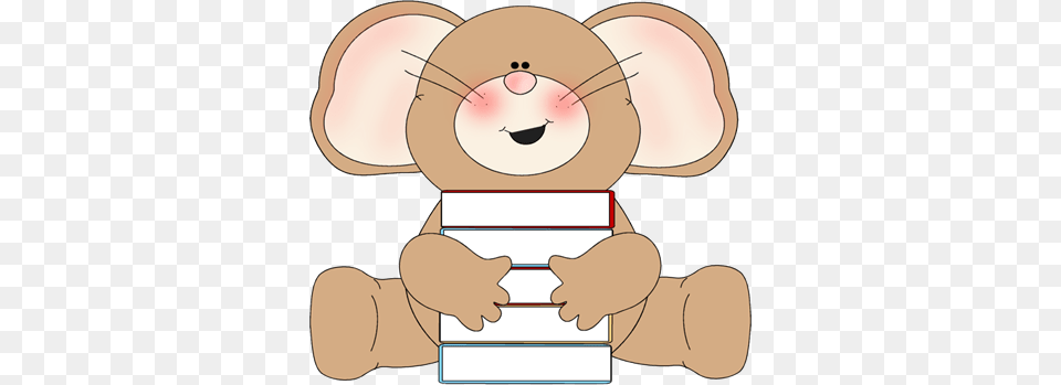 Mouse With Stack Of Books Mouse Reading Clip Art, Toy Free Transparent Png