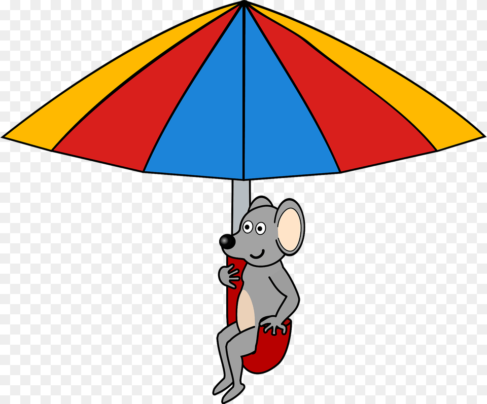 Mouse With Umbrella Clipart, Canopy, Animal, Bear, Mammal Png Image