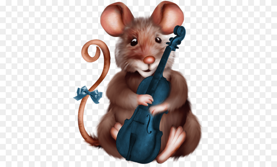 Mouse With Violin Clipart Cartoon Animal Cute Mouse Playing Violin Clipart, Baby, Person, Mammal Png