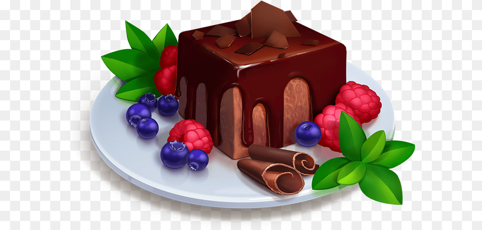 Mousse De Chocolate Congelado Chocolate, Berry, Produce, Fruit, Raspberry Png Image