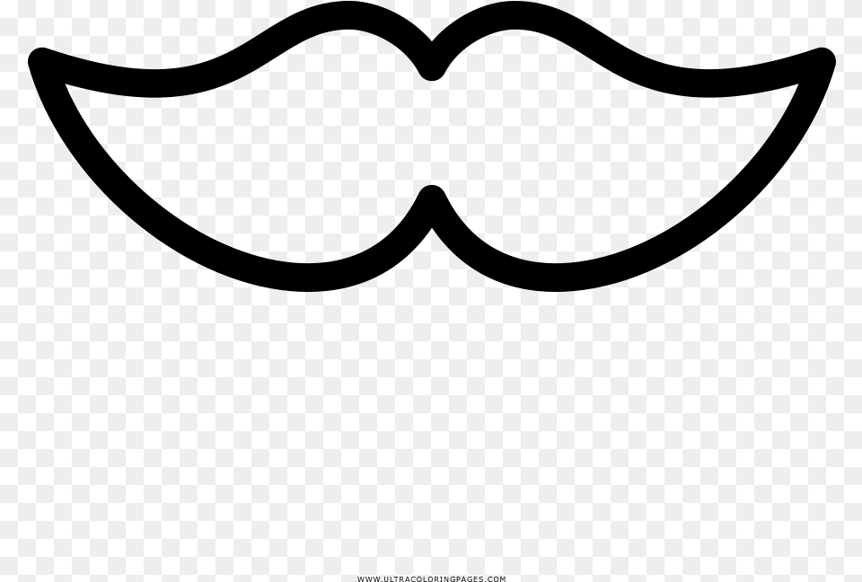 Moustache Coloring Page, Gray Png Image