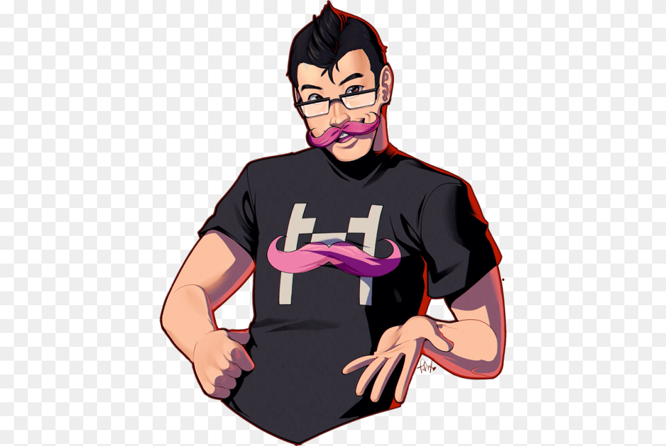 Moustache Mark Markiplier Markiplergame Markiplier Fan Art, T-shirt, Clothing, Woman, Female Png