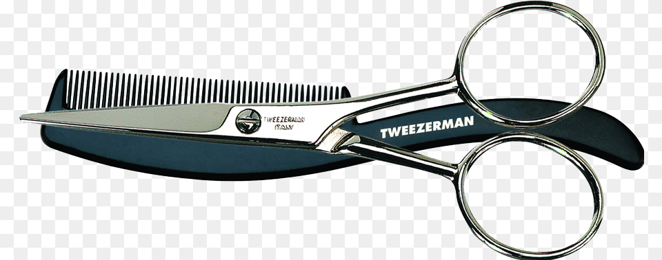 Moustache Scissors And Comb Tweezerman Download, Blade, Shears, Weapon Free Transparent Png