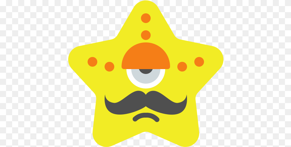 Moustache Star Emoji Icon Of Clip Art, Symbol, Head, Person, Animal Free Transparent Png