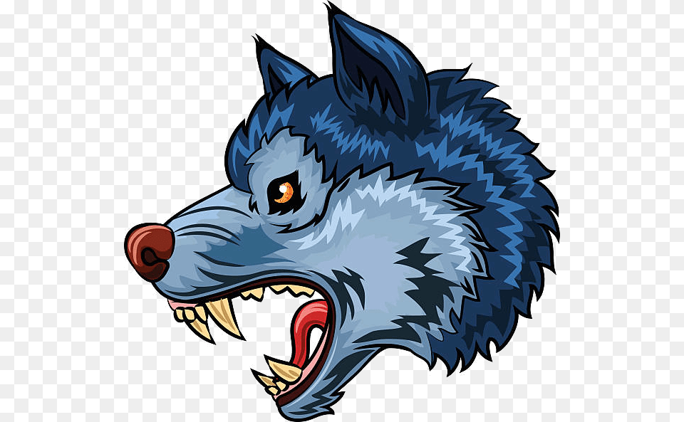 Mouth Clipart Wolf Graphics Illustrations On Transparent Growling Wolf Cartoon, Animal, Mammal Free Png