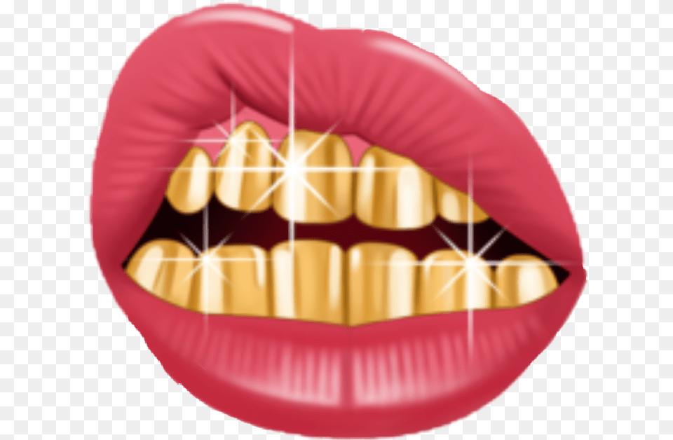 Mouth Grillz Clipart Mouth With Gold Teeth, Body Part, Person, Food, Dessert Free Transparent Png