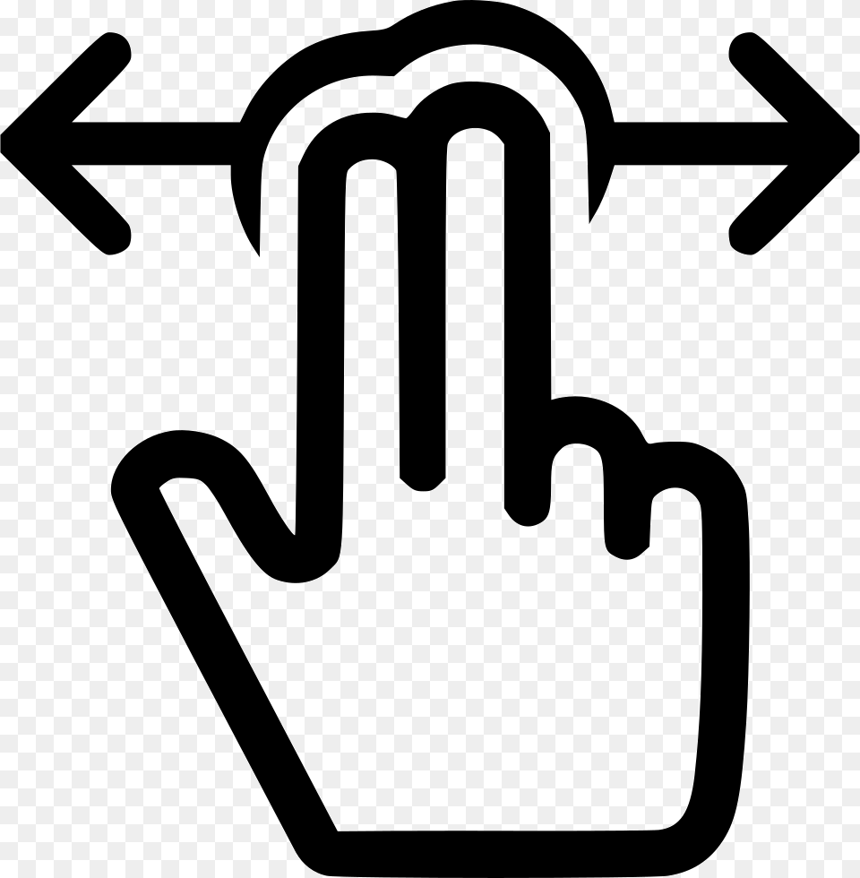 Move Horizontal Arrows Left Right Fingers Double Click Icon, Clothing, Glove, Stencil, Symbol Free Png