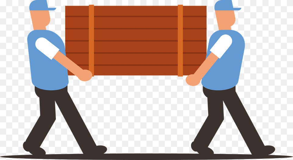 Movers Carry Box Clipart, Walking, Person, People, Package Png Image