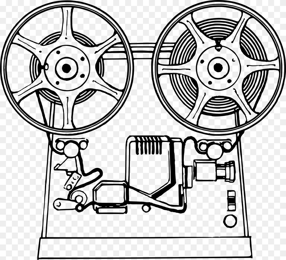 Movie And Film Projector Vector Clipart Image, Gray Png