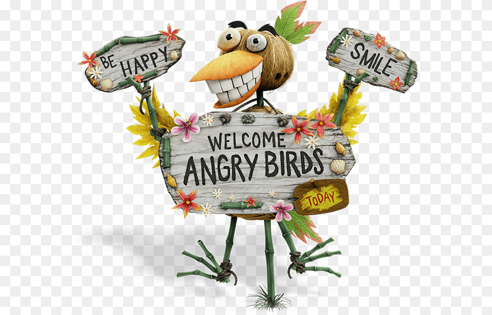 Movie Angry Birds Angry Birds Bird Sign, Scarecrow, Plant, Teddy Bear, Toy Png Image
