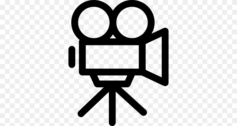Movie Camera Icon, Gray Png