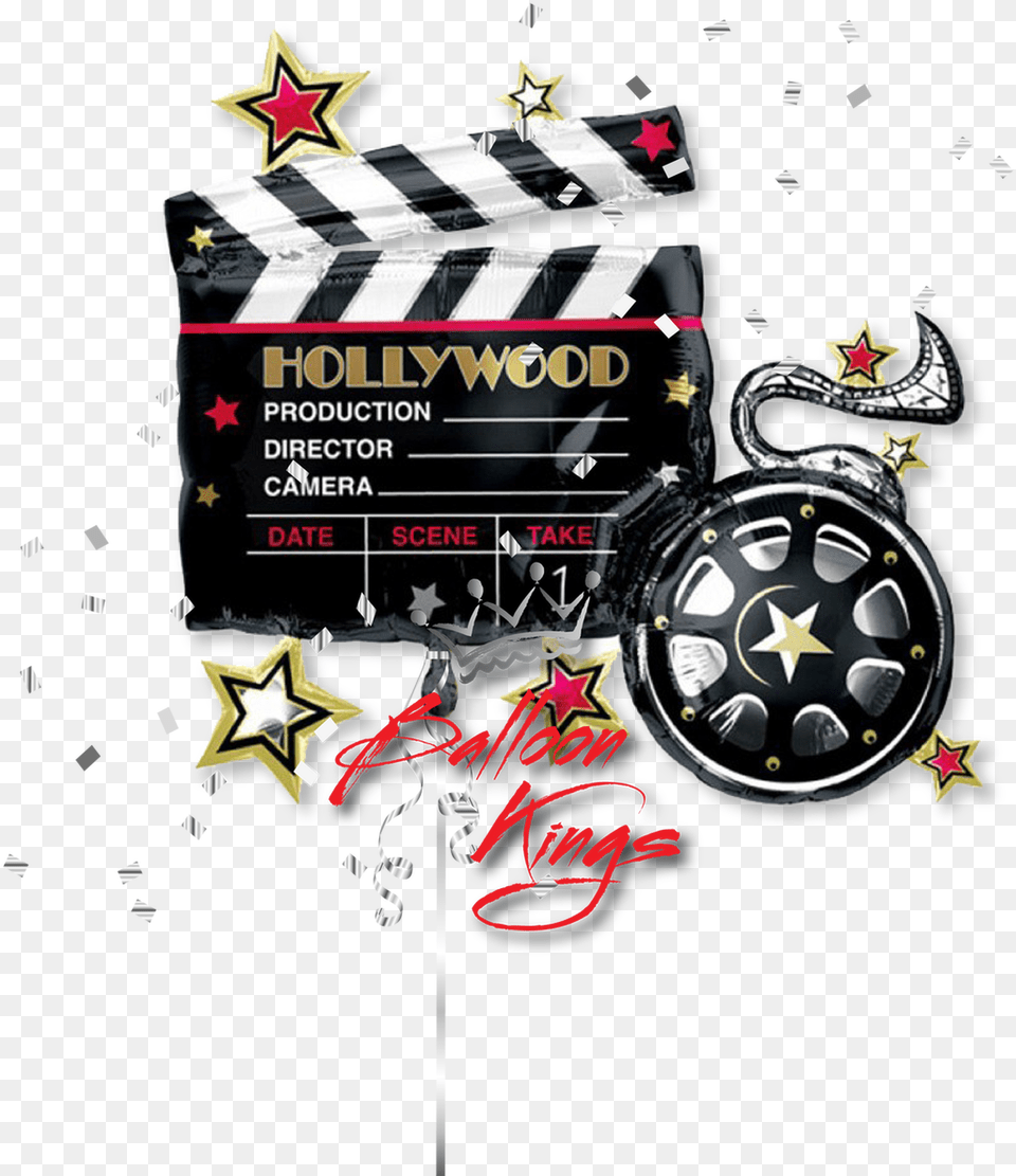 Movie Clapboard Hollywood Themed Balloons, Wheel, Machine, Advertisement, Car Free Png
