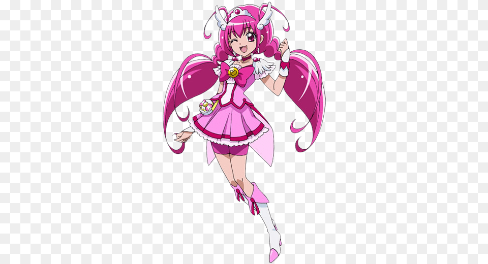 Movie Cure Happy Pose Glitter Force Lucky Costume, Book, Comics, Publication, Purple Png