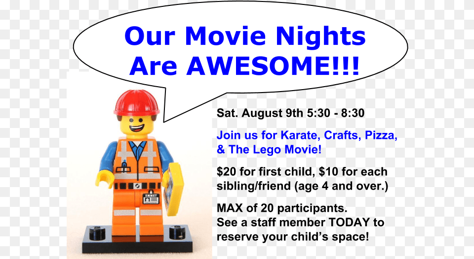 Movie Night Lego, Clothing, Hardhat, Helmet, Toy Free Png Download