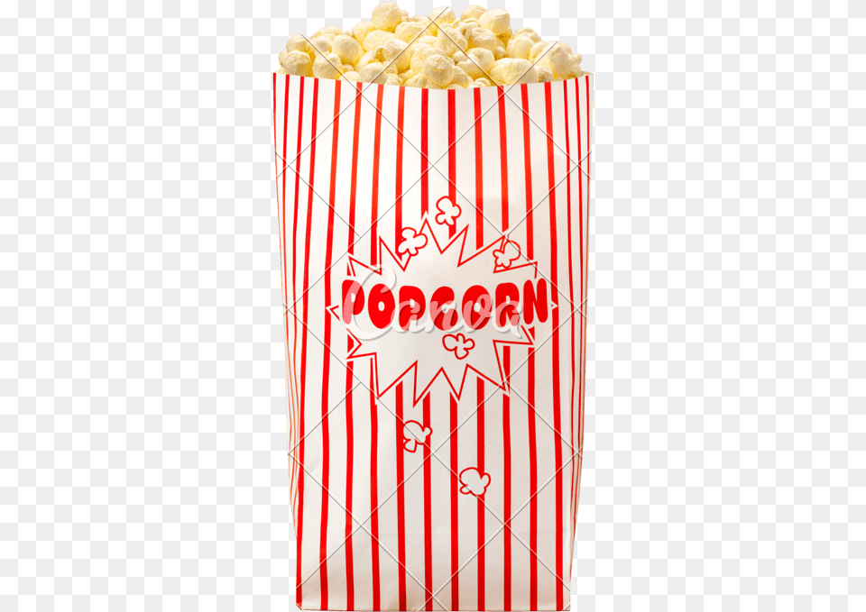 Movie Popcorn Bag Transparent Bag Of Popcorn, Food, Snack Png Image