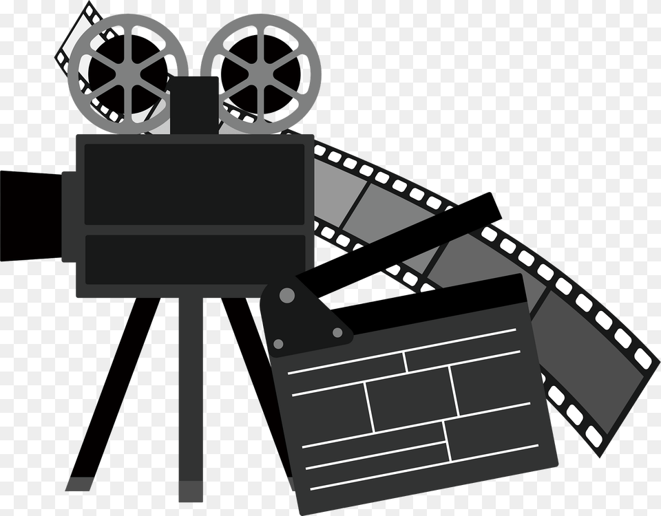 Movie Projector Film And Clapper Board Clipart, Machine, Wheel Free Transparent Png