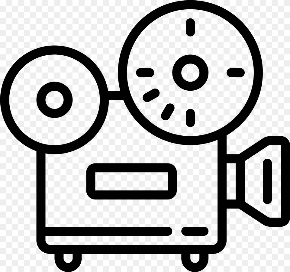 Movie Projector Multimedia Projectors Computer Icons Film Projector Line Art, Gray Free Png Download