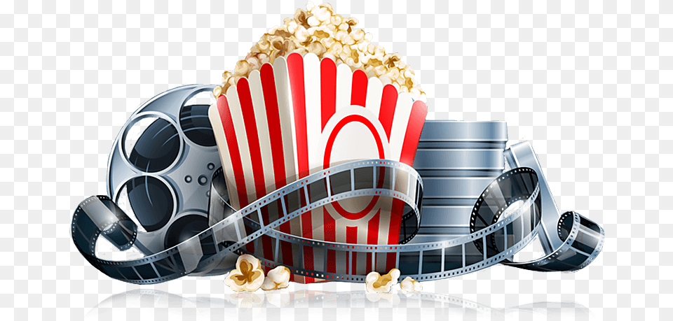 Movie Reel And Popcorn Clipart, Food Free Transparent Png