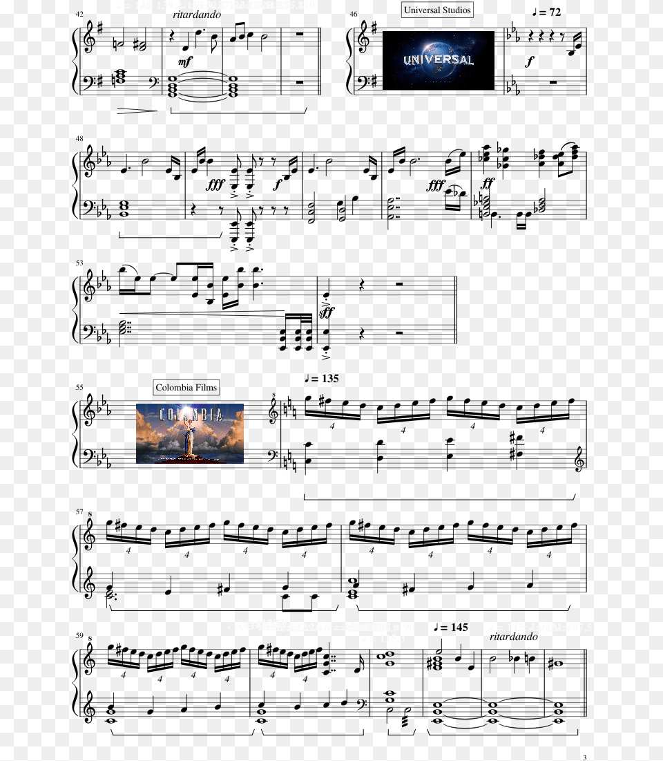 Movie Studios Opening Themes 20th Century Fox Constantin Sheet Music, Nature, Outdoors, Night, Sea Png Image