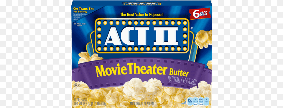 Movie Theater Butter Popcorn Act Ii Popcorn Movie Theater Butter, Food, Snack Free Transparent Png