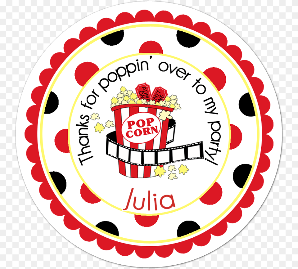 Movie Theater Wide Polka Dot Border Personalized Sticker Panda Sticker, Birthday Cake, Cake, Cream, Dessert Free Png