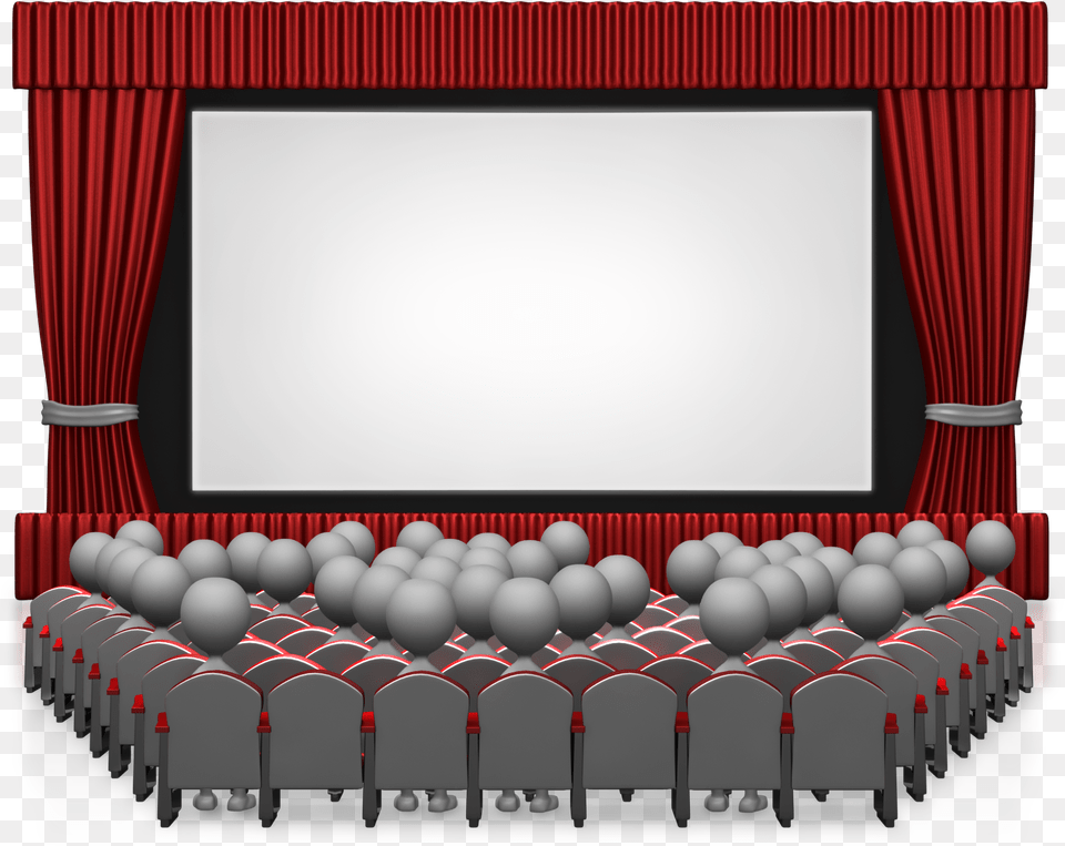 Movie Theater With People 1600 Clr Movie Theater Red Curtains Movie Theater, Electronics, Screen, Cinema, Indoors Free Png