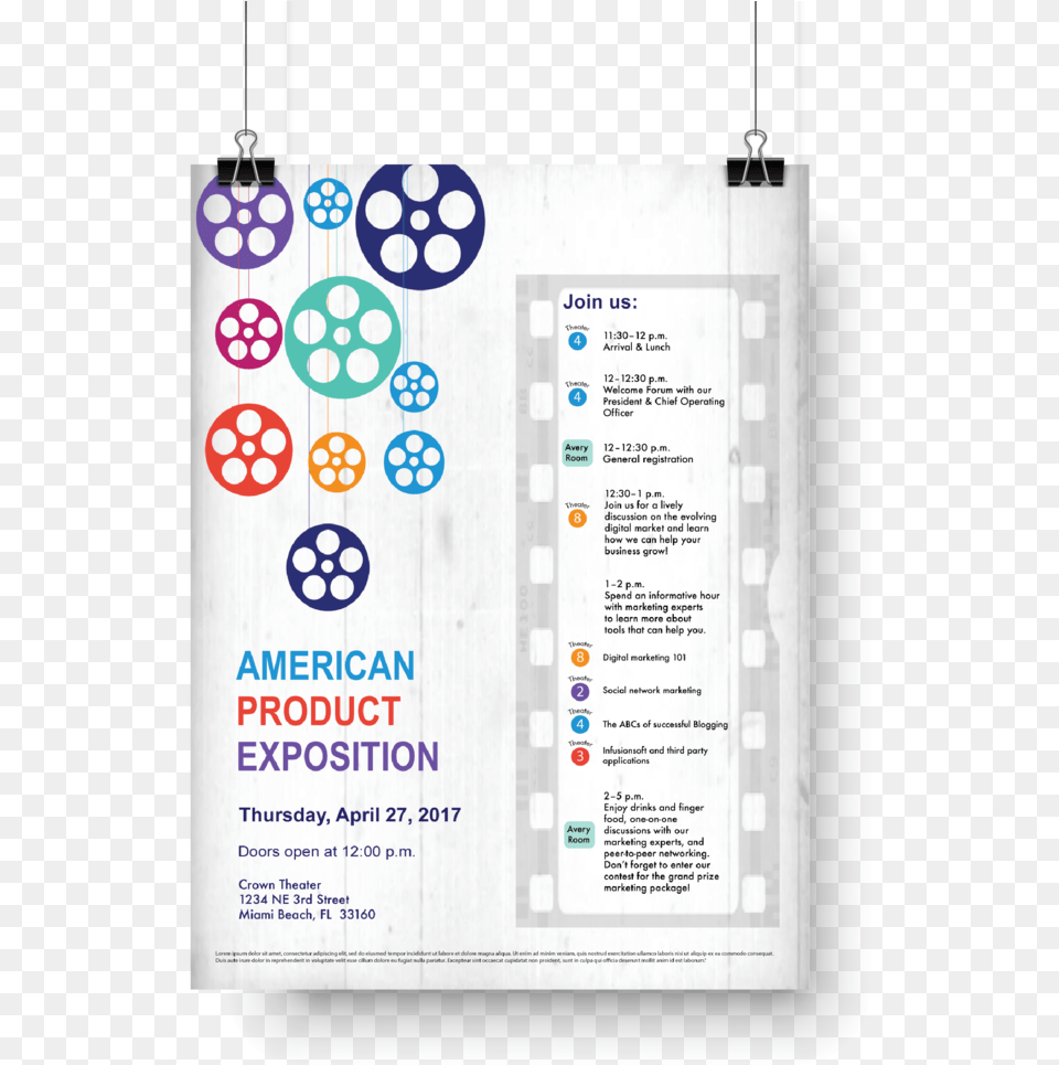 Movie Theme Expo, Advertisement, Poster, Text, Page Free Png