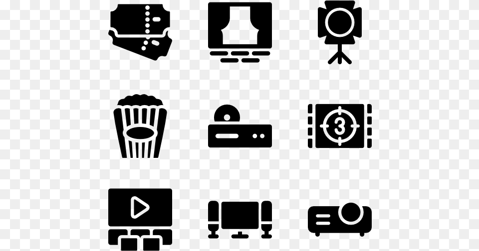 Movies And Cinema Fill Icon Social Media, Gray Free Png Download
