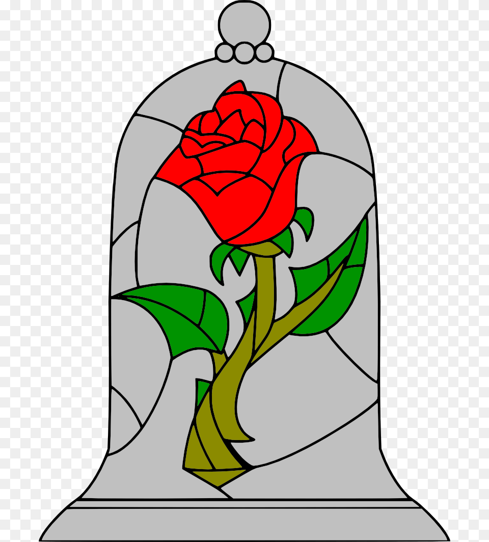 Movies Personal Use Beauty And The Beast Rose Enchanted Rose Beauty And The Beast Stained Glass, Flower, Plant, Art, Gravestone Png Image