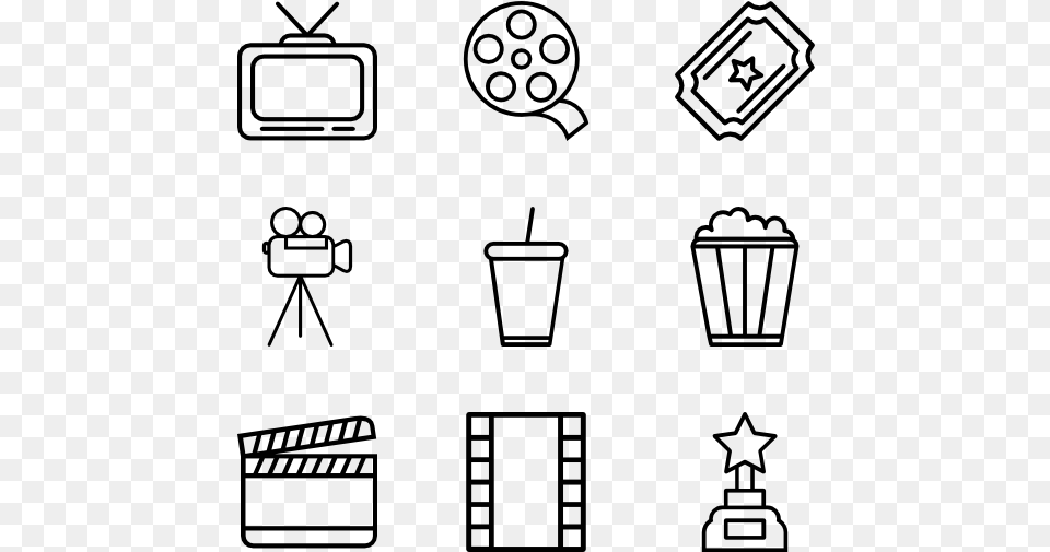 Movies Vector Clapboard Utensil Icon Transparent Background, Gray Free Png Download