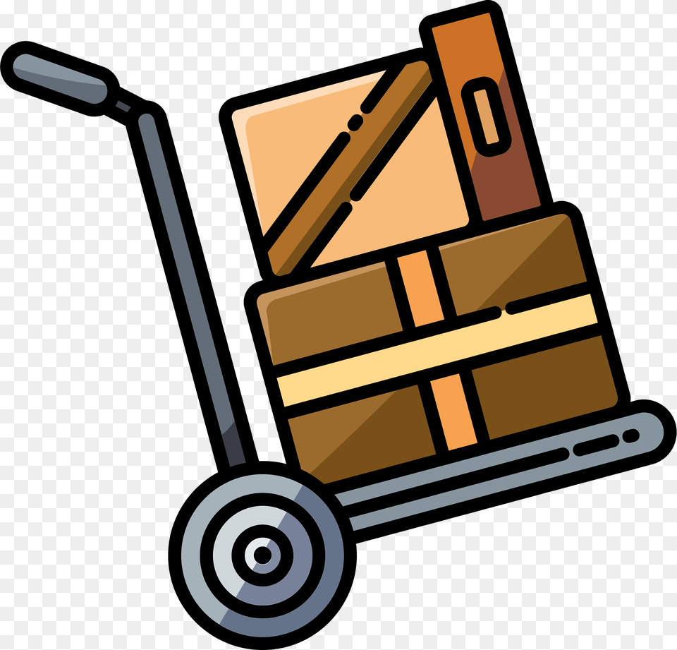 Moving Cart With Boxes Clipart, Box, Bulldozer, Machine, Package Png