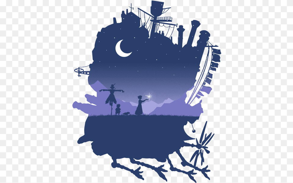 Moving Castle, Nature, Night, Outdoors, Astronomy Free Png