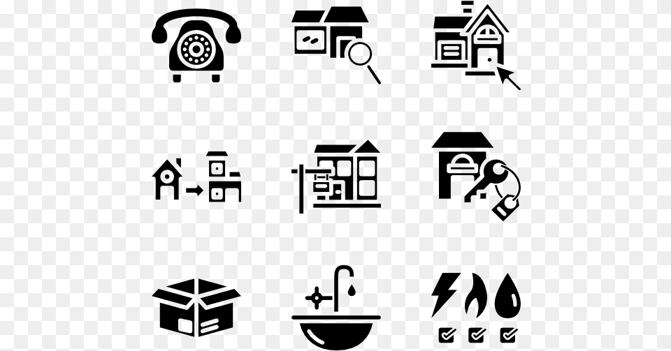 Moving Icons Services, Gray Free Png