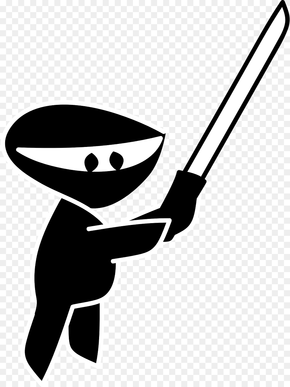 Moving Sword On Ninja Clip Art, Cutlery, Spoon, Stencil, Blade Free Transparent Png