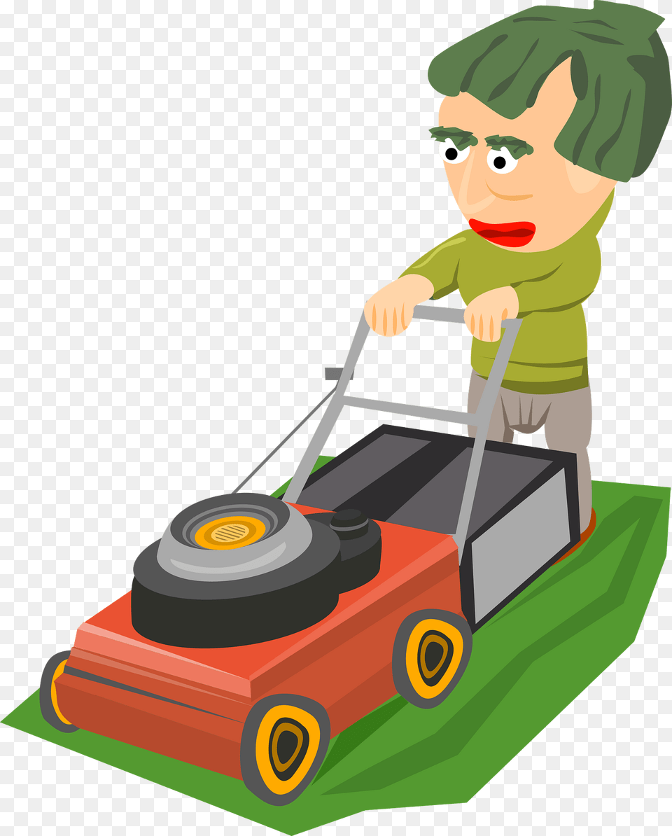 Mowing The Lawn Clipart, Plant, Grass, Device, Lawn Mower Free Png Download