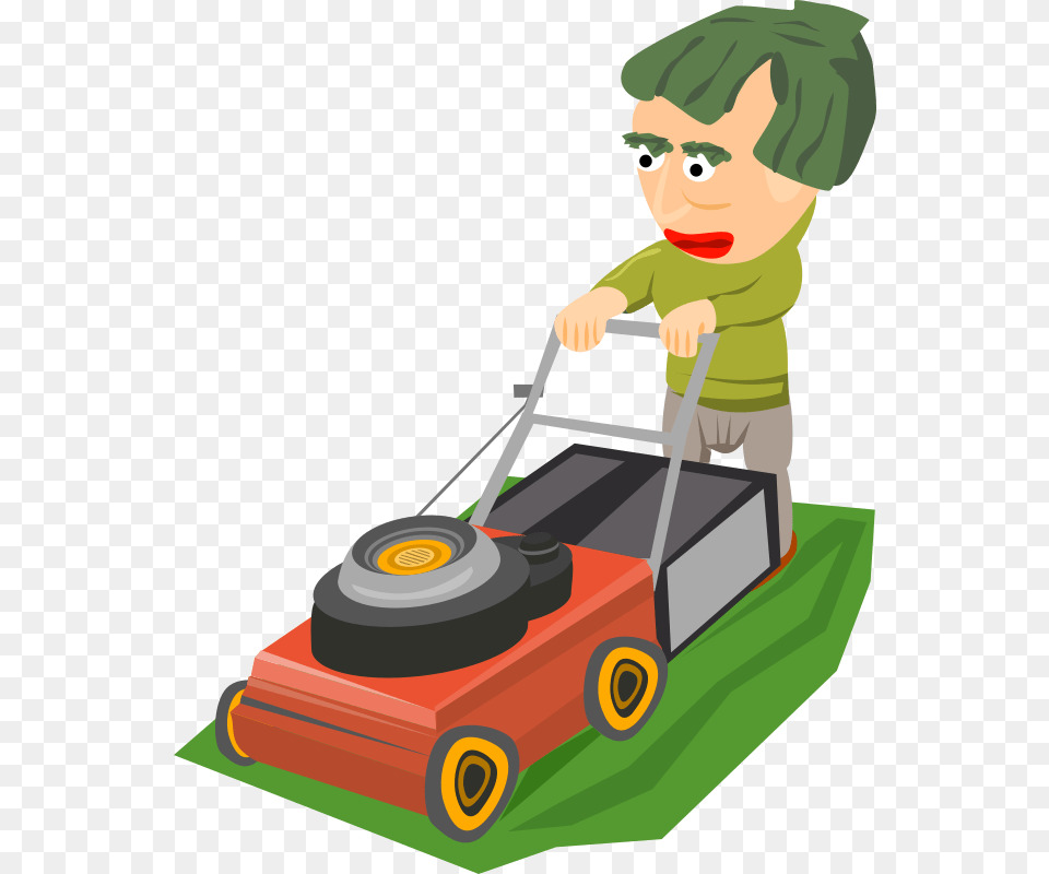 Mowing The Lawn Lawn Mower Clipart, Plant, Grass, Device, Lawn Mower Png Image