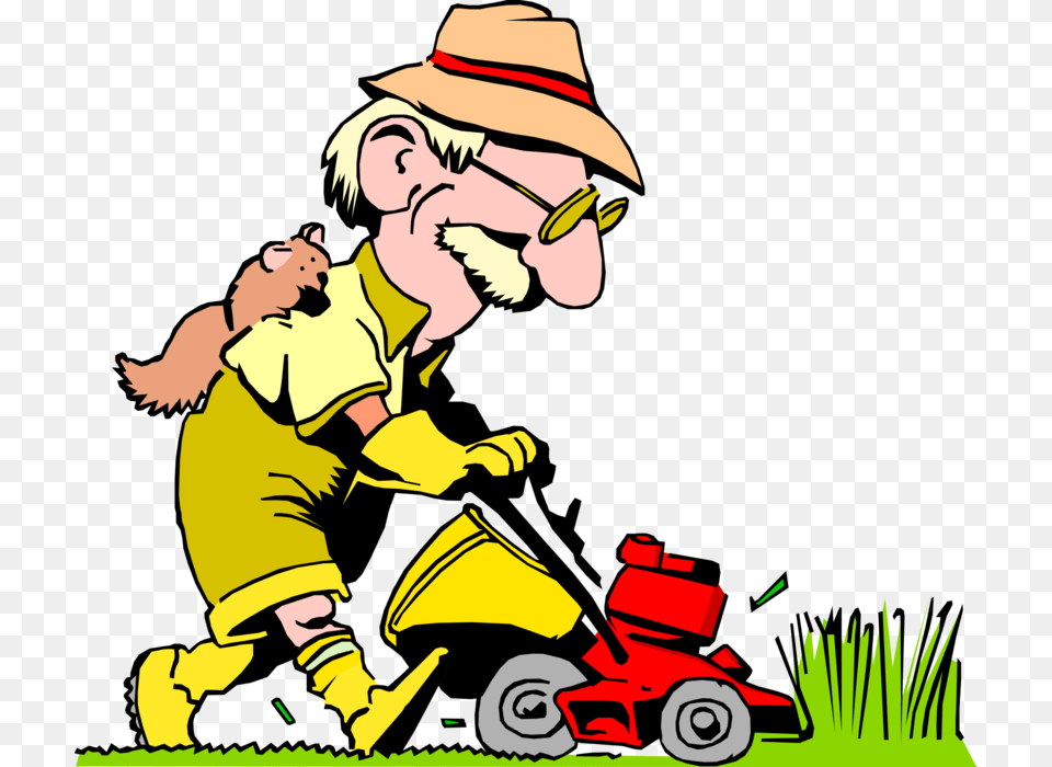 Mowing The Lawn With Lawn Mower, Plant, Grass, Person, Baby Free Png