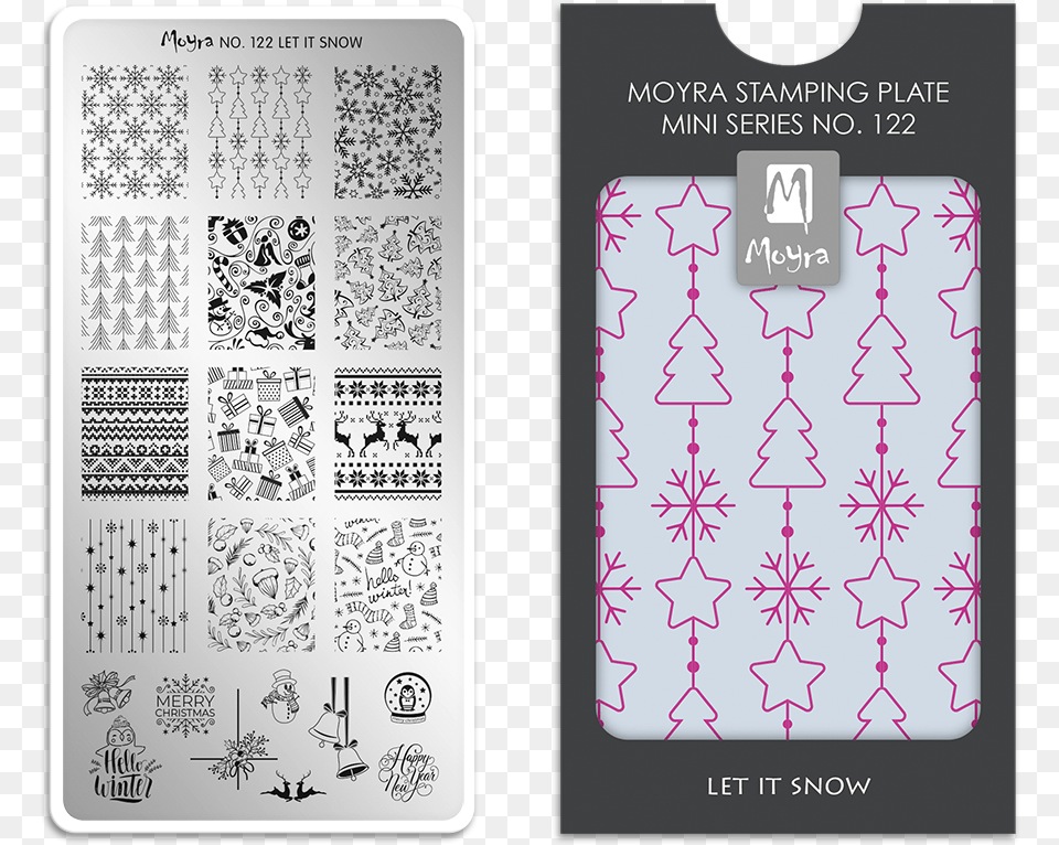 Moyra Mini Stamping Plate 122 Let It Snow Moyra Nyomdalemez Snow, Page, Text, Pattern Free Png