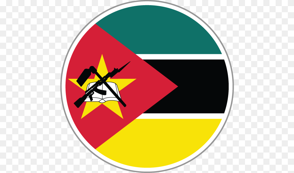 Mozambique Flag, Disk, Sign, Symbol, Logo Free Transparent Png