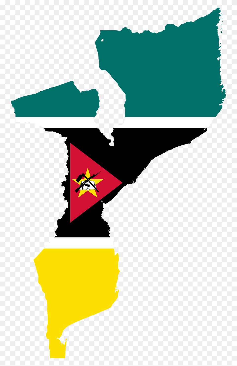 Mozambique Flag Map Clipart, Nature, Outdoors, Triangle, Land Free Png Download