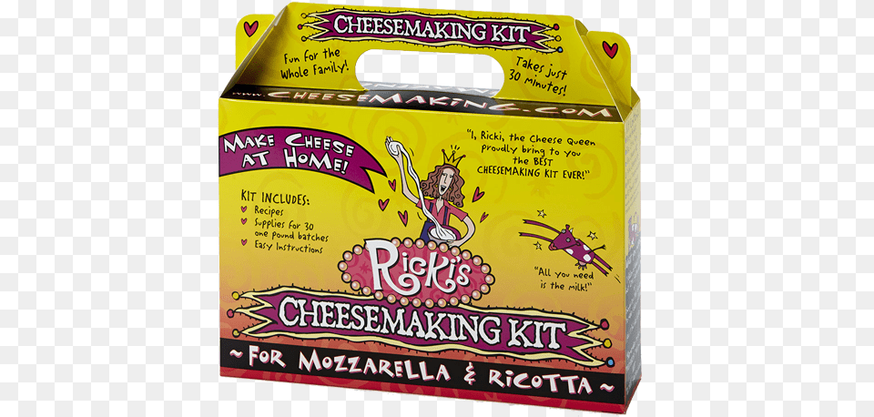 Mozzarella And Ricotta Cheese Making Kit, Box, Food, Ketchup, Cardboard Free Transparent Png