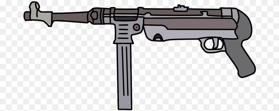 Mp 40 Cartoon Gun, Firearm, Rifle, Weapon, Handgun Png Image