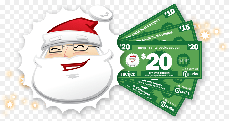 Mperks Coupons Santa Claus, Advertisement, Paper, Text, Business Card Free Transparent Png