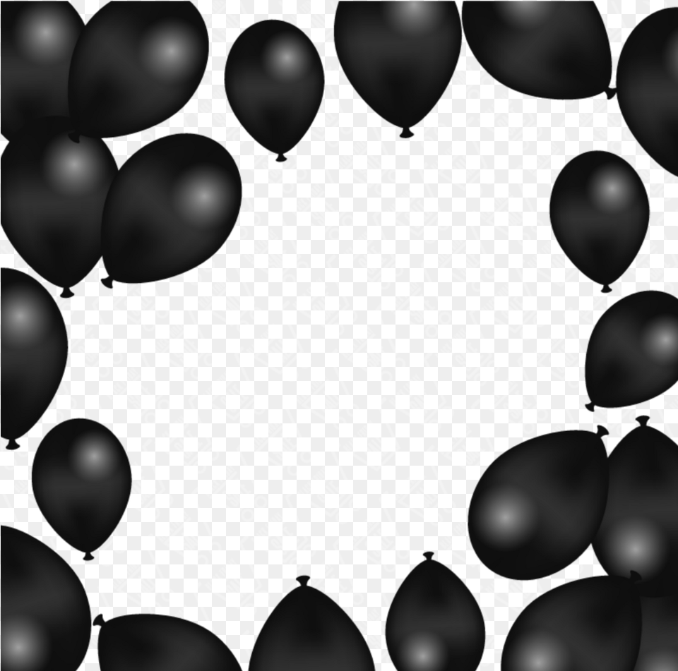 Mq Black Balloon Balloons Frames Border Borders Transparent Black Balloons, Pattern Free Png Download