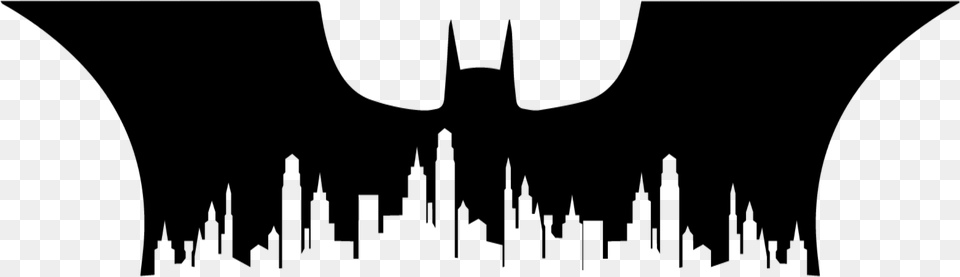 Mq Black Batman Town Gothamcity Gotham City Silhouette Batman, Gray Free Png Download