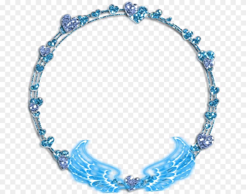 Mq Circle Pearls Neon Wings Frame Frames Border Blue Glitter Circle, Accessories, Bracelet, Jewelry, Necklace Png